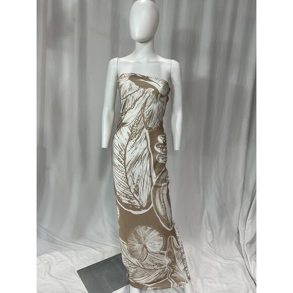 Rococo Sand White Satin Maxi Dress Size S - Picture 2 of 5